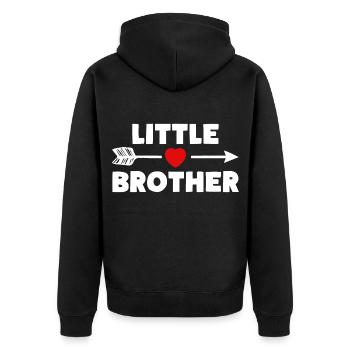 PETIT FRÈRE FRÈRE Et sœur Coeur - Veste à capuche bio Premium Unisexe - noir - Dos - Nico (187cm)