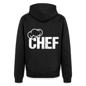 Chapeau de chef CHEF - Veste à capuche bio Premium Unisexe - noir - Dos - Nico (187cm)