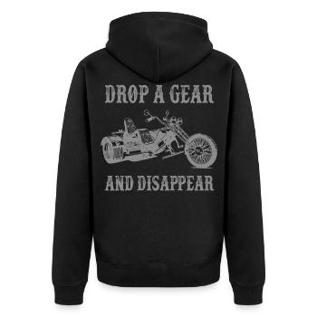 Laissez tomber un engrenage et faites disparaître Trike Bike Tricycle - Veste à capuche bio Premium Unisexe - noir - Dos - Nico (187cm)