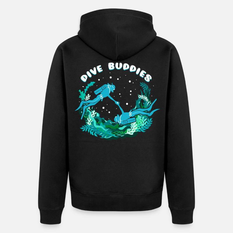 Dive Buddies - Unisex Premium Bio Zip Hoodie - Schwarz
