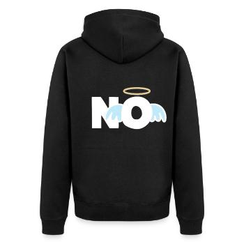 NO Innocent Fun Humor - Unisex Premium Organic Zip Hoodie - black - Back - Nico (187cm)