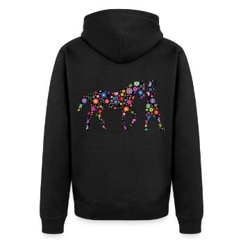 Horse Walk Girl Horse Walking - Unisex Premium Bio Zip Hoodie - Schwarz - Hinten - Nico (187cm)