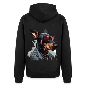 Protecteur urbain | Doberman Graffiti - Veste à capuche bio Premium Unisexe - noir - Dos - Nico (187cm)
