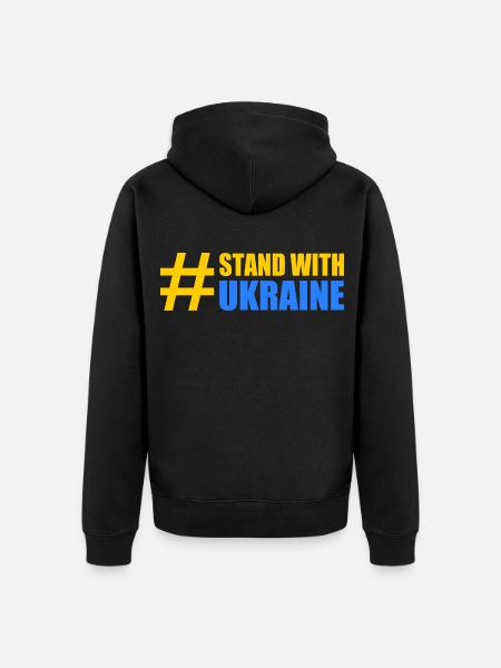 stand with ukraine - Unisex Premium Organic Zip Hoodie - black
