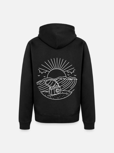 Vacation Beach Sunrise - Unisex Premium Organic Zip Hoodie - black
