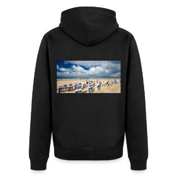 Sylt - Unisex Premium Organic Zip Hoodie - black - Back - Nico (187cm)
