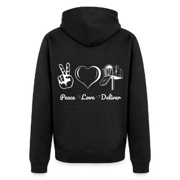 Peace Love Deliver Postman Postman Poison - Unisex Premium Organic Zip Hoodie - black - Back - Nico (187cm)