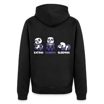 Eating Sleep Gaming Gamer Panda Game Console - Unisex Premium Organic Zip Hoodie - black - Back - Nico (187cm)