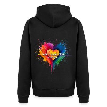 Herz im Chaos Ich kann nicht einmal klar denken - Unisex Premium Bio Zip Hoodie - Schwarz - Hinten - Nico (187cm)
