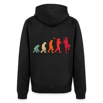 Vintage Dudelsack Sackpfeife Evolution Dudelsack - Unisex Premium Bio Zip Hoodie - Schwarz - Hinten - Nico (187cm)