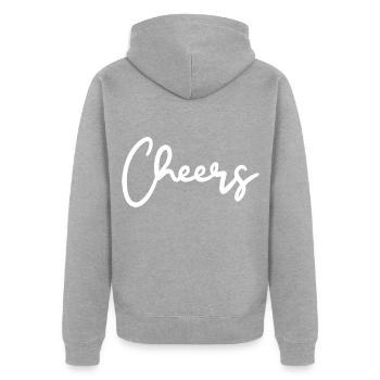 Vive le toast - Veste à capuche bio Premium Unisexe - gris chiné - Dos - Nico (187cm)