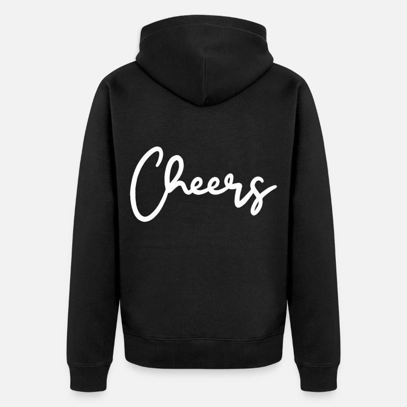 Cheers Trinkspruch - Unisex Premium Bio Zip Hoodie - Schwarz