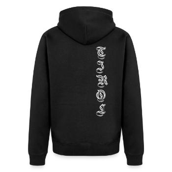 Tirol - Unisex Premium Bio Zip Hoodie - Schwarz - Hinten - Nico (187cm)