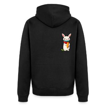 Cute Rabbit With Carrot Kawaii AnimeStyle - Unisex Premium Organic Zip Hoodie - black - Back - Nico (187cm)