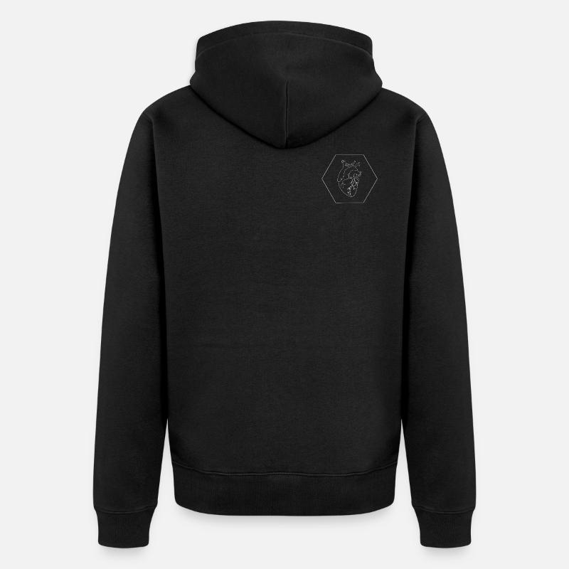 Herz Anatomie - Unisex Premium Bio Zip Hoodie - Schwarz