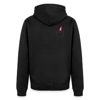 Lipstick - In chest pocket / shirt pocket - Unisex Premium Organic Zip Hoodie - black - Back - Nico (187cm)