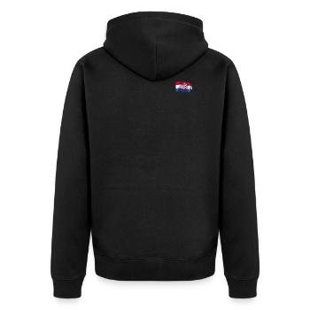 Kroatien Flagge - Unisex Premium Bio Zip Hoodie - Schwarz - Hinten - Nico (187cm)