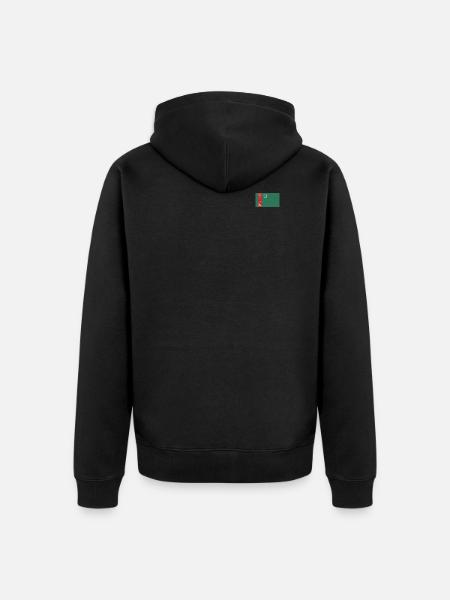 Turkmen flag - Unisex Premium Organic Zip Hoodie - black