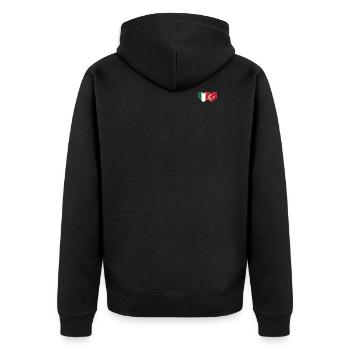 Italy Turkey Flag Heart - Unisex Premium Organic Zip Hoodie - black - Back - Nico (187cm)