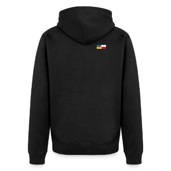 Ukraine Pologne Drapeau Puzzle - Veste à capuche bio Premium Unisexe - noir - Dos - Nico (187cm)