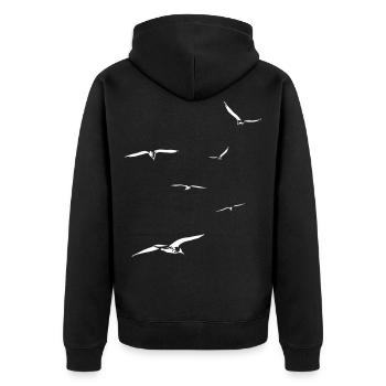 Dream of flying bird swallow seagulls free gift - Unisex Premium Organic Zip Hoodie - black - Back - Nico (187cm)