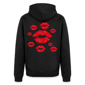 Kisses - Veste à capuche bio Premium Unisexe - noir - Dos - Nico (187cm)