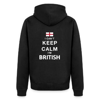 England - Unisex Premium Bio Zip Hoodie - Schwarz - Hinten - Nico (187cm)