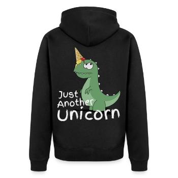 Eiscreme Dino Einhorn lustiger TRex Eis Geschenk - Unisex Premium Bio Zip Hoodie - Schwarz - Hinten - Nico (187cm)