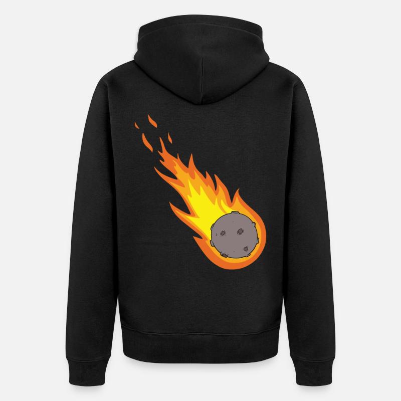 Flaming Meteor Comet Space - Unisex Premium Bio Zip Hoodie - Schwarz