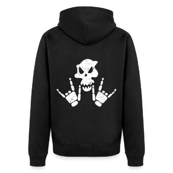 Rock n Roll Skeleton - Unisex Premium Organic Zip Hoodie - black - Back - Nico (187cm)