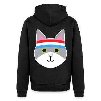 Jogging chat - Veste à capuche bio Premium Unisexe - noir - Dos - Nico (187cm)
