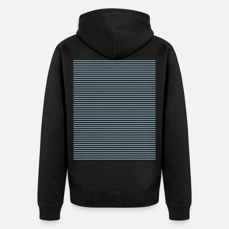 Motif Rayures bleues - Veste à capuche bio Premium Unisexe - noir