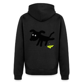 Chien chiens - Veste à capuche bio Premium Unisexe - noir - Dos - Nico (187cm)