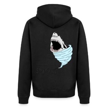 Sharknado Cool mix of tornado and sharks - Unisex Premium Organic Zip Hoodie - black - Back - Nico (187cm)