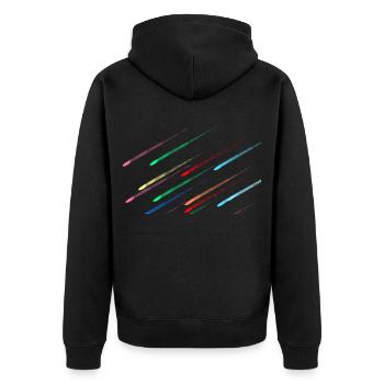 Beautiful colorful meteorite chill gift idea - Unisex Premium Organic Zip Hoodie - black - Back - Nico (187cm)