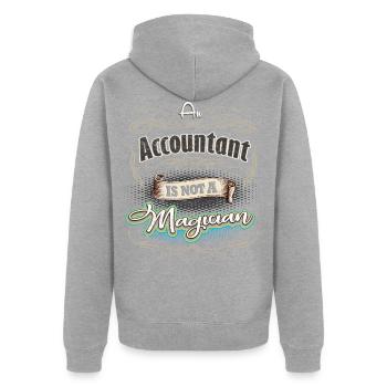 Buchhalter - Unisex Premium Bio Zip Hoodie - Grau meliert - Hinten - Nico (187cm)