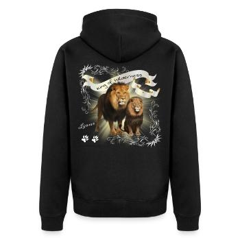 Lions, Lions Couple Lion - Veste à capuche bio Premium Unisexe - noir - Dos - Nico (187cm)
