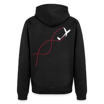 Segelflieger Segelflugzeug gleiten Geschenk - Unisex Premium Bio Zip Hoodie - Schwarz - Hinten - Nico (187cm)