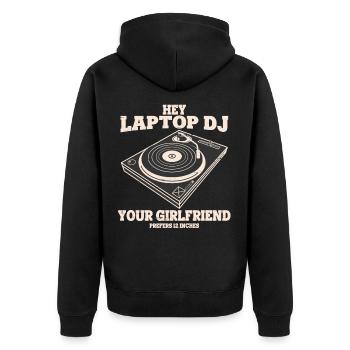 DJ - Veste à capuche bio Premium Unisexe - noir - Dos - Nico (187cm)