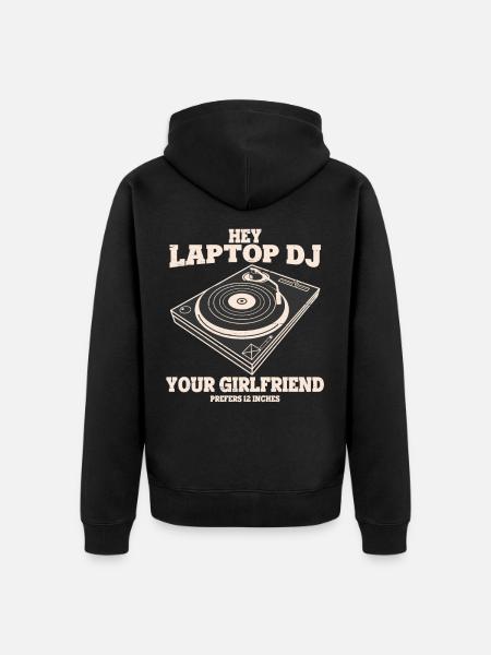 DJ - Unisex Premium Bio Zip Hoodie - Schwarz