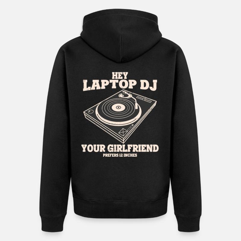 DJ - Unisex Premium Bio Zip Hoodie - Schwarz