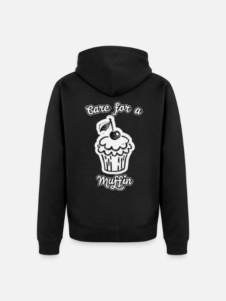 muffin - Unisex Premium Organic Zip Hoodie - black