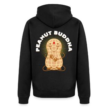 Peanut Butter Buddha Funny Gift Idea Peanut - Unisex Premium Organic Zip Hoodie - black - Back - Nico (187cm)