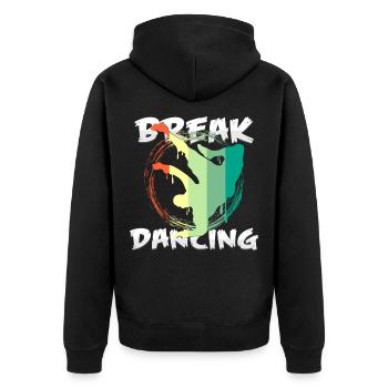 break dancing - Unisex Premium Organic Zip Hoodie - black - Back - Nico (187cm)