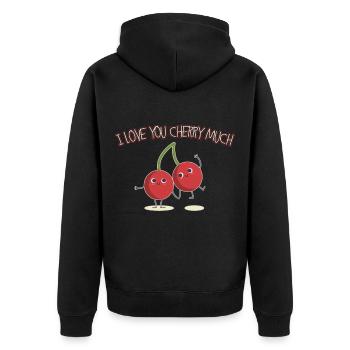 cerise - Veste à capuche bio Premium Unisexe - noir - Dos - Nico (187cm)