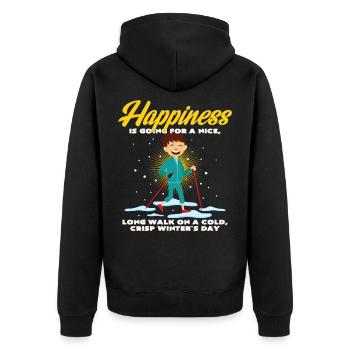 Nordic walking in winter makes you happy and happy - Unisex Premium Organic Zip Hoodie - black - Back - Nico (187cm)