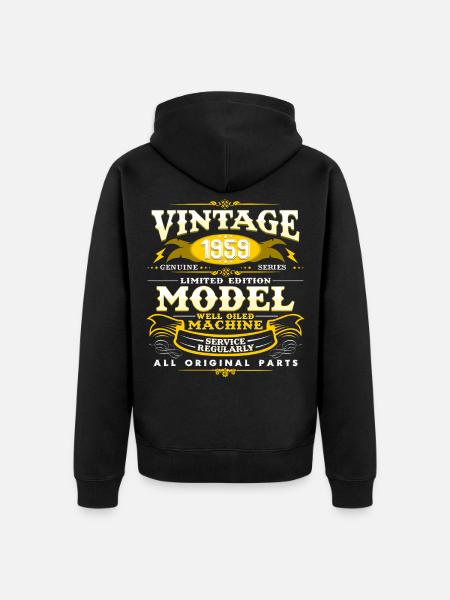 1959 - Unisex Premium Organic Zip Hoodie - black