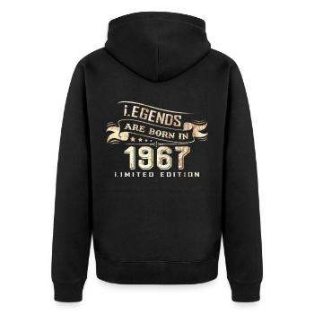 Legends were born in 1967 gifts vintage - Unisex Premium Organic Zip Hoodie - black - Back - Nico (187cm)