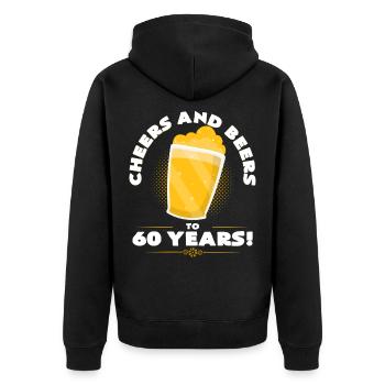 60th birthday - Unisex Premium Organic Zip Hoodie - black - Back - Nico (187cm)