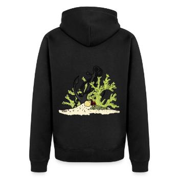 Belle ancre sur le fond marin avec un cadeau de coquillages - Veste à capuche bio Premium Unisexe - noir - Dos - Nico (187cm)